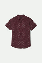 Men's Charter Print S/S Shirt in the color Port/Micro Geo - Front Product View
