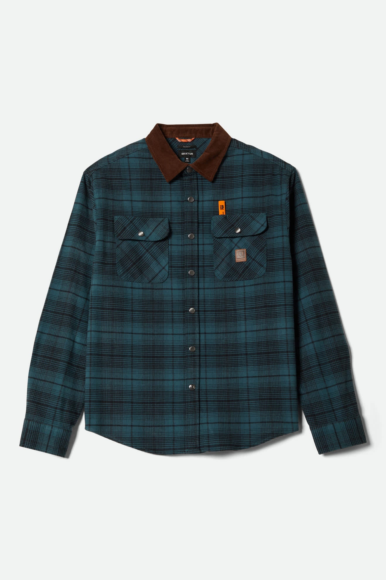 Men's Builders Bowery Performance Flannel in the color Night Sage/Black - Front Product View