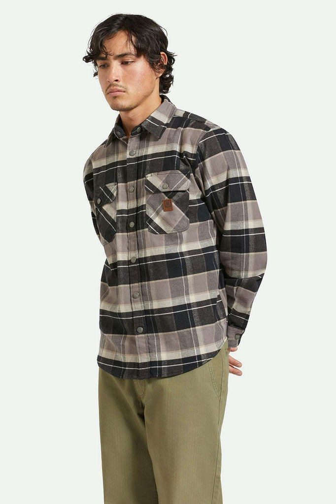 Men's Front Fit | Builders Bowery Stretch Water Resistant L/S Flannel - Black/Charcoal/Beige