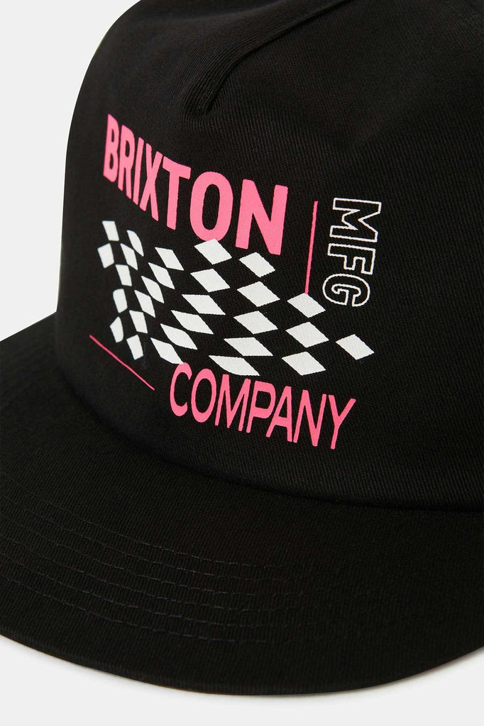 Brixton Unisex Neon Finish Line HP Snapback - Black/Pink | Extra Shot