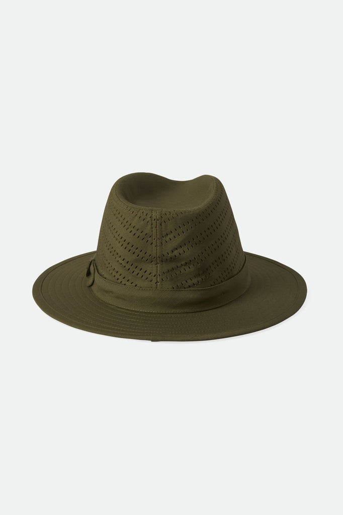 Brixton Unisex Messer Coolmax Fedora - Olive Surplus | Back