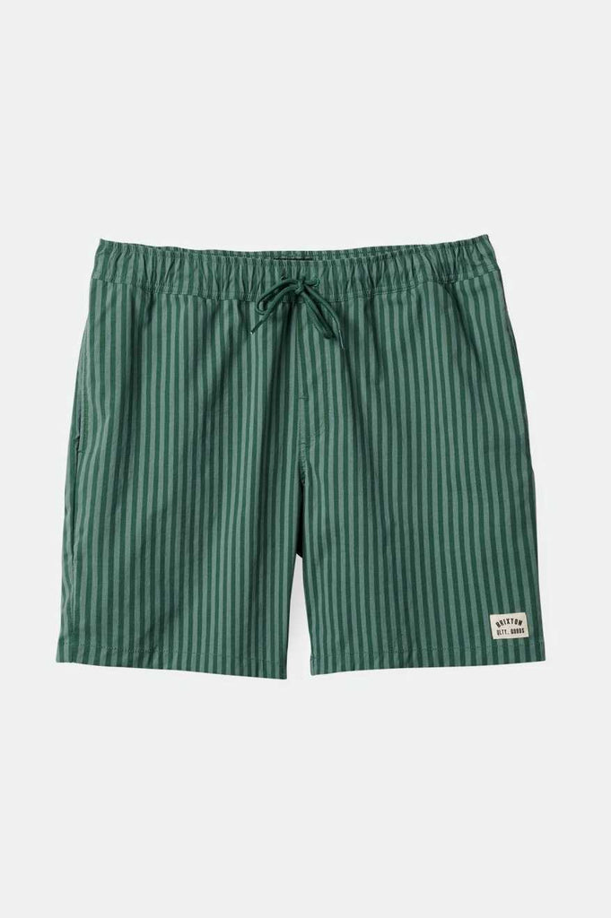 Brixton Men's Voyage Hybrid Short 5.5" - Trekking Green Herringbone | Profile