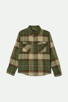 Men's Bowery L/S Flannel in the color Wild Green/Elm/Adrenaline Rush - Front Product View