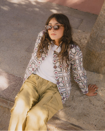 Women's Sheer L/S Knit Top in Off White – Brixton Australia