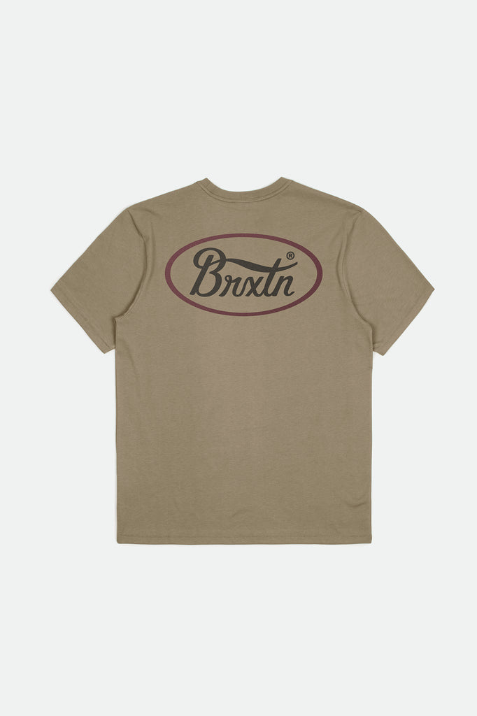 Brixton Parsons S/S Tailored T-Shirt - Oatmeal/Washed Black/Mahogany