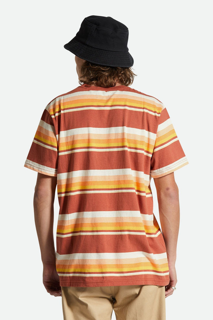 Men's Fit, Back View | Hilt Stith S/S Tee - Terracotta/Apricot/Off White