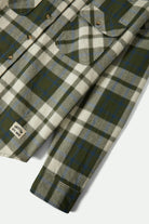 Women's Bowery Vintage L/S Overshirt in the color Green/Blue - Additional Laydown image