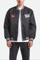 Men's Coors Light Silver Speed Shop Jacket in the color Black/Silver - Men's Back View