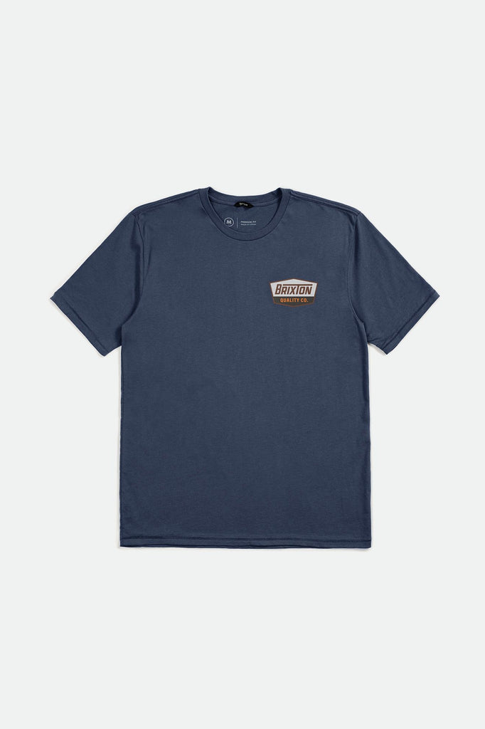 Brixton Men's Regal S/S Standard Tee - Washed Navy/Sepia | Profile