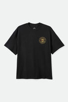 Men's Upson Boxed Crop T-Shirt in the color Black - Front Product Laydown Image