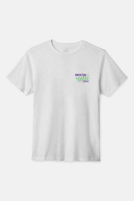 Brixton Men's Neon Finish Line S/S Standard T-Shirt - White | Profile