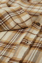 Men's Bowery L/S Flannel in the color Whitecap/Sand/Pinecone Brown - Additional Laydown image