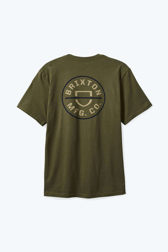 Back Laydown Image for Crest II S/S Standard T-Shirt - Ivy Green/Sand/Navy