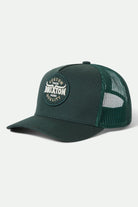 Unisex Gibson Netplus Trucker Hat in the color Deep Forest/Deep Forest - Front Product View