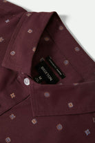 Men's Charter Print S/S Shirt in the color Port/Micro Geo - Additional Laydown image
