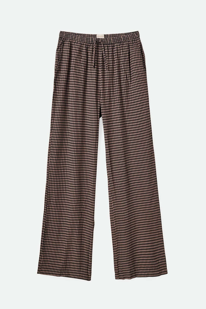 Brixton Women's Hudson Lounge Pant - Washed Black/Cinder Grey Diamond Check | Main