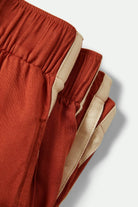 Women's Silky Boxer Short in the color Burnt Brick - Additional Laydown image
