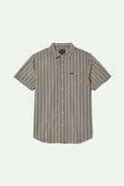 Men's Charter Stripe S/S Shirt in the color Charcoal/Grey - Front Product View