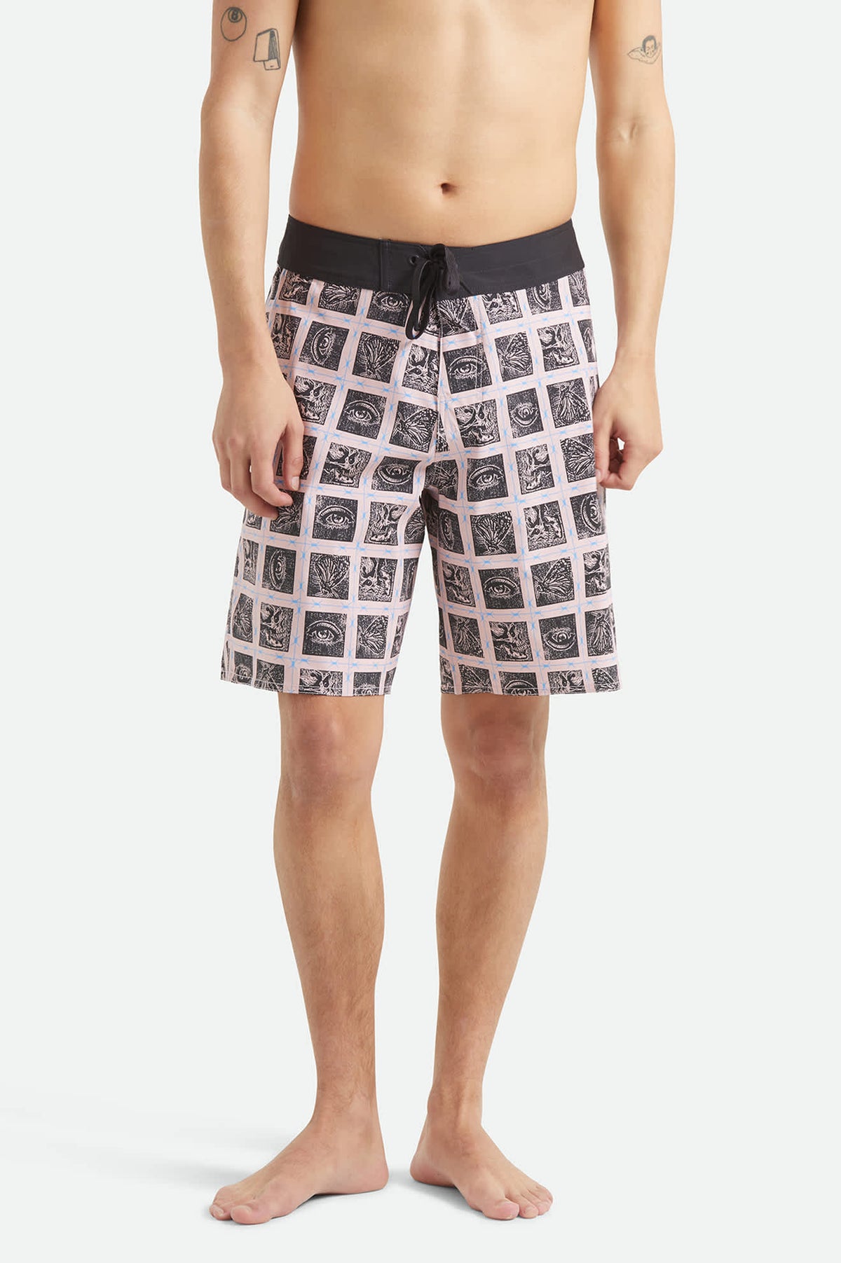 Men's Blitz Boardshort 19" in the color Silver Pink/Black - Men's Front View