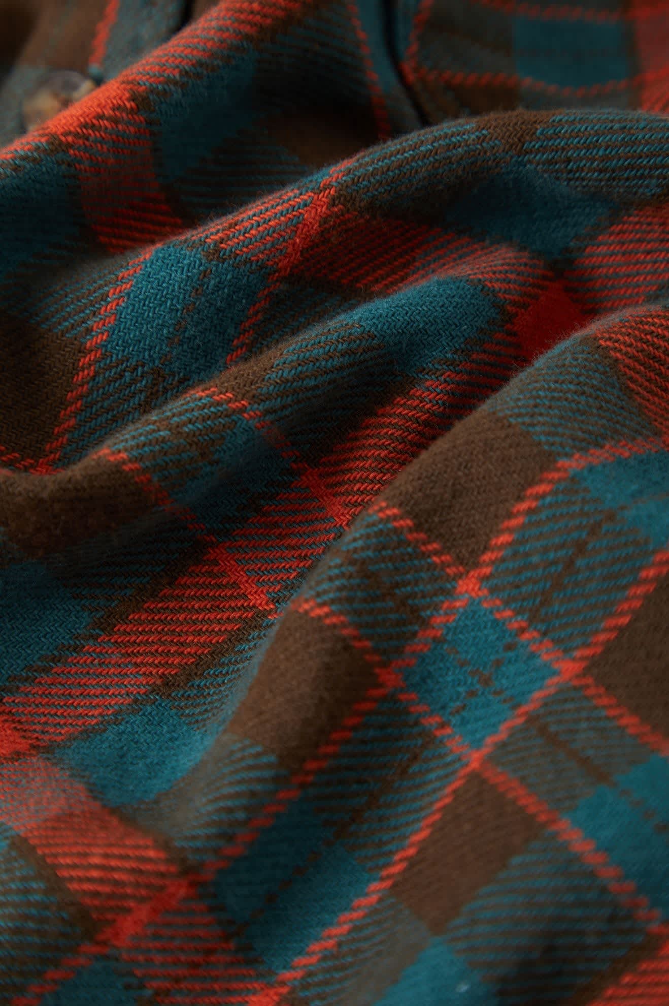 Men's Bowery Flannel in the color Walnut Brown/Ultra Marine - Additional Laydown image