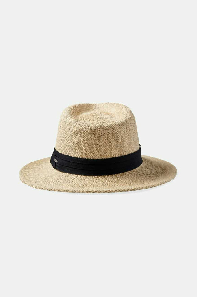 Brixton Unisex Sol Straw Fedora - Natural/Black | Back