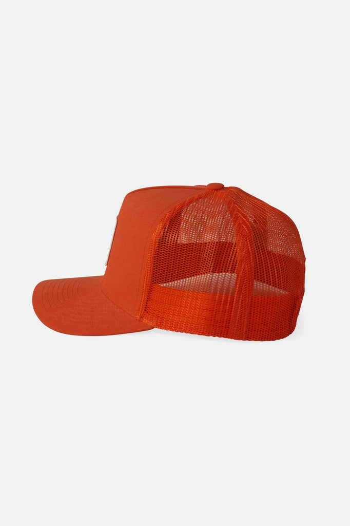 Brixton Men's Alpha Block Netplus Trucker Hat - Orange/Orange | Extra Shot