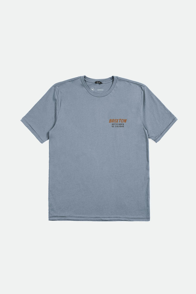 Brixton Men's Harvester S/S Tailored Tee - Dusty Blue | Profile