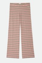 Women's Siesta Stripe Knit Pant in the color Green Multi Stripe - Front Product Laydown Image