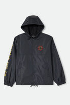 Men's Hooded Claxton Lightweight Jacket in the color Black - Front Product Laydown Image