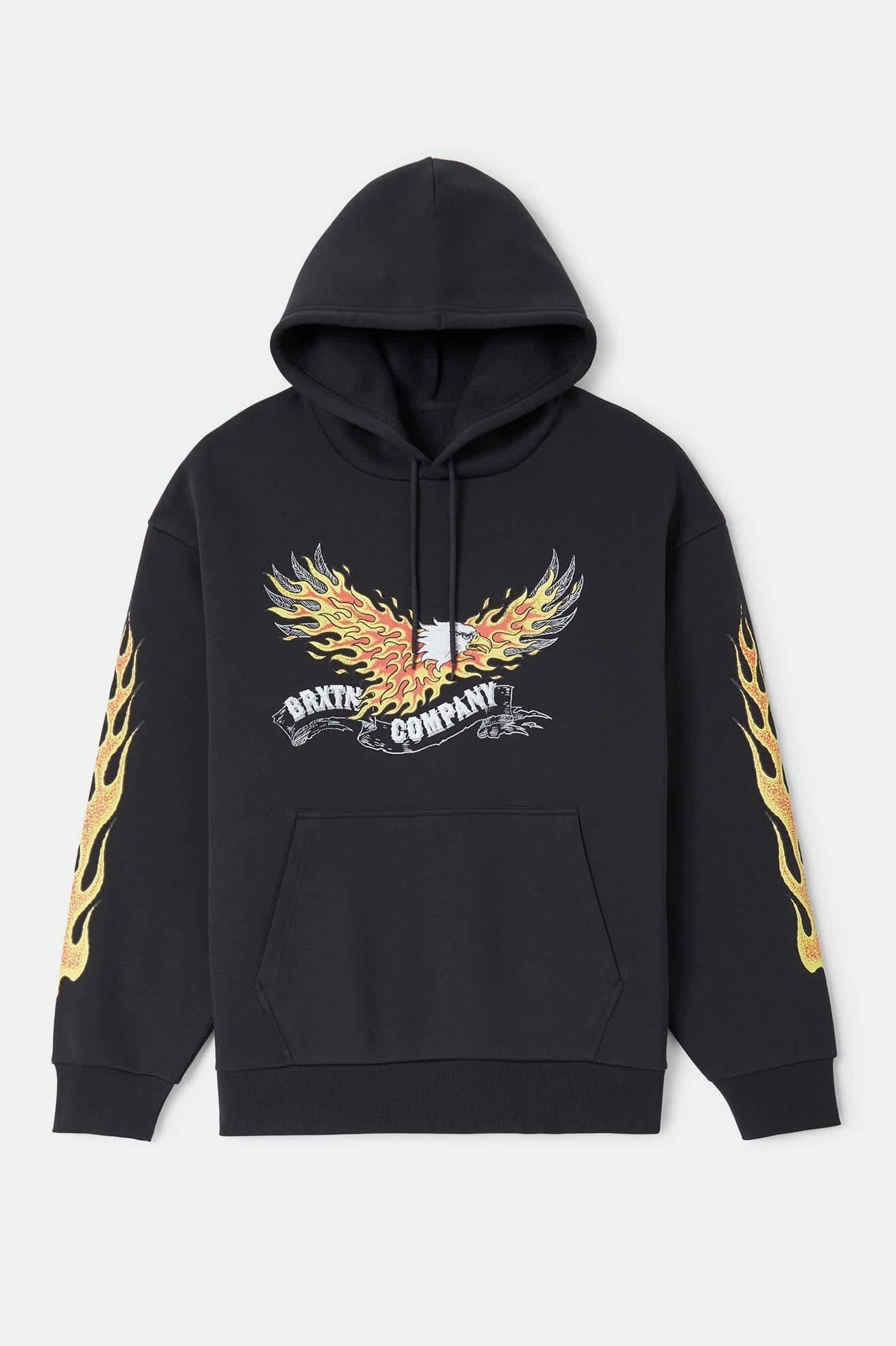 Men's Blazing Hood in the color Black - Front Product Laydown Image
