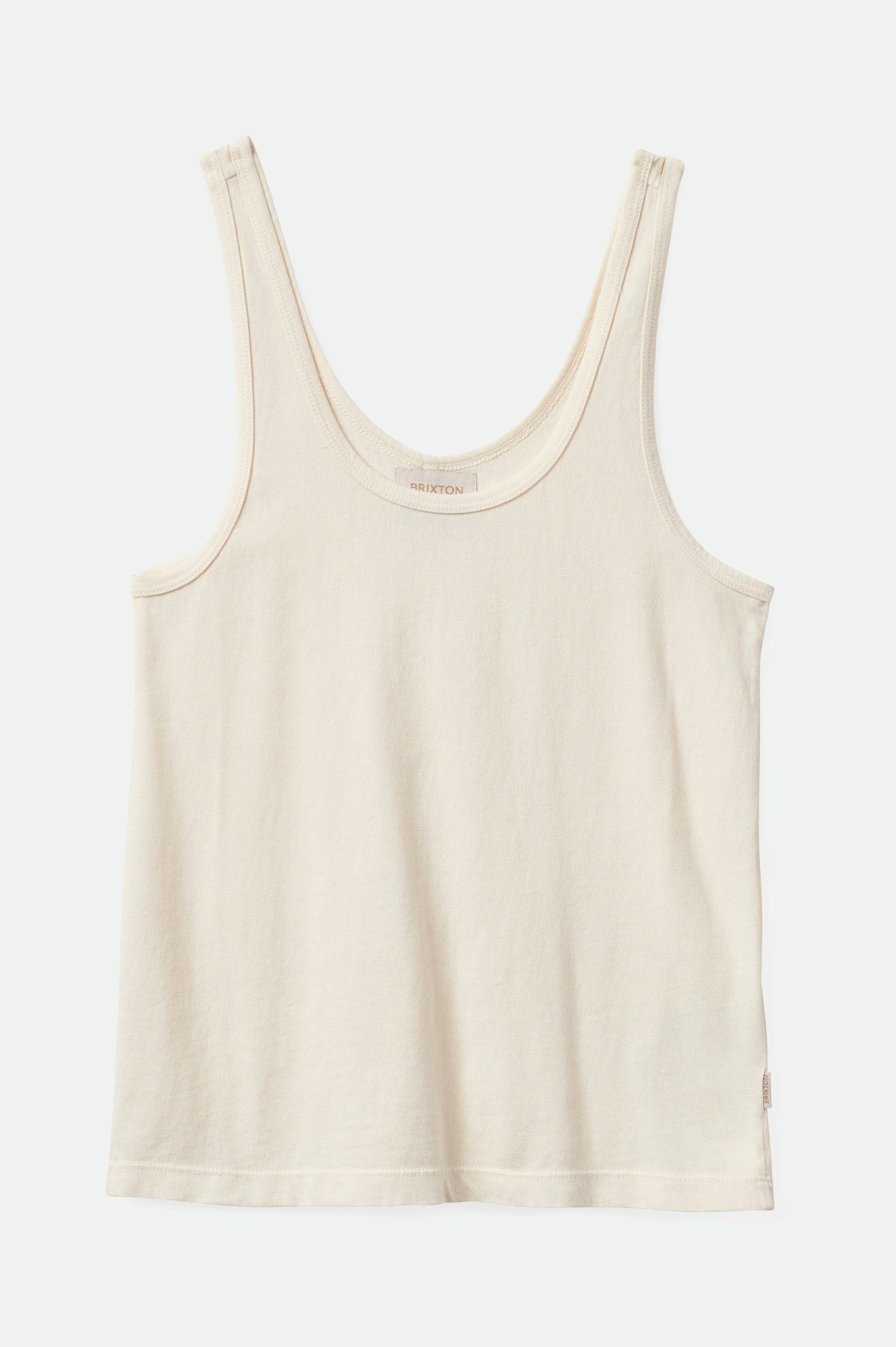 Brixton Women's Carefree Organic Garment Dyed Scoop Neck Tank - White Smoke | Profile