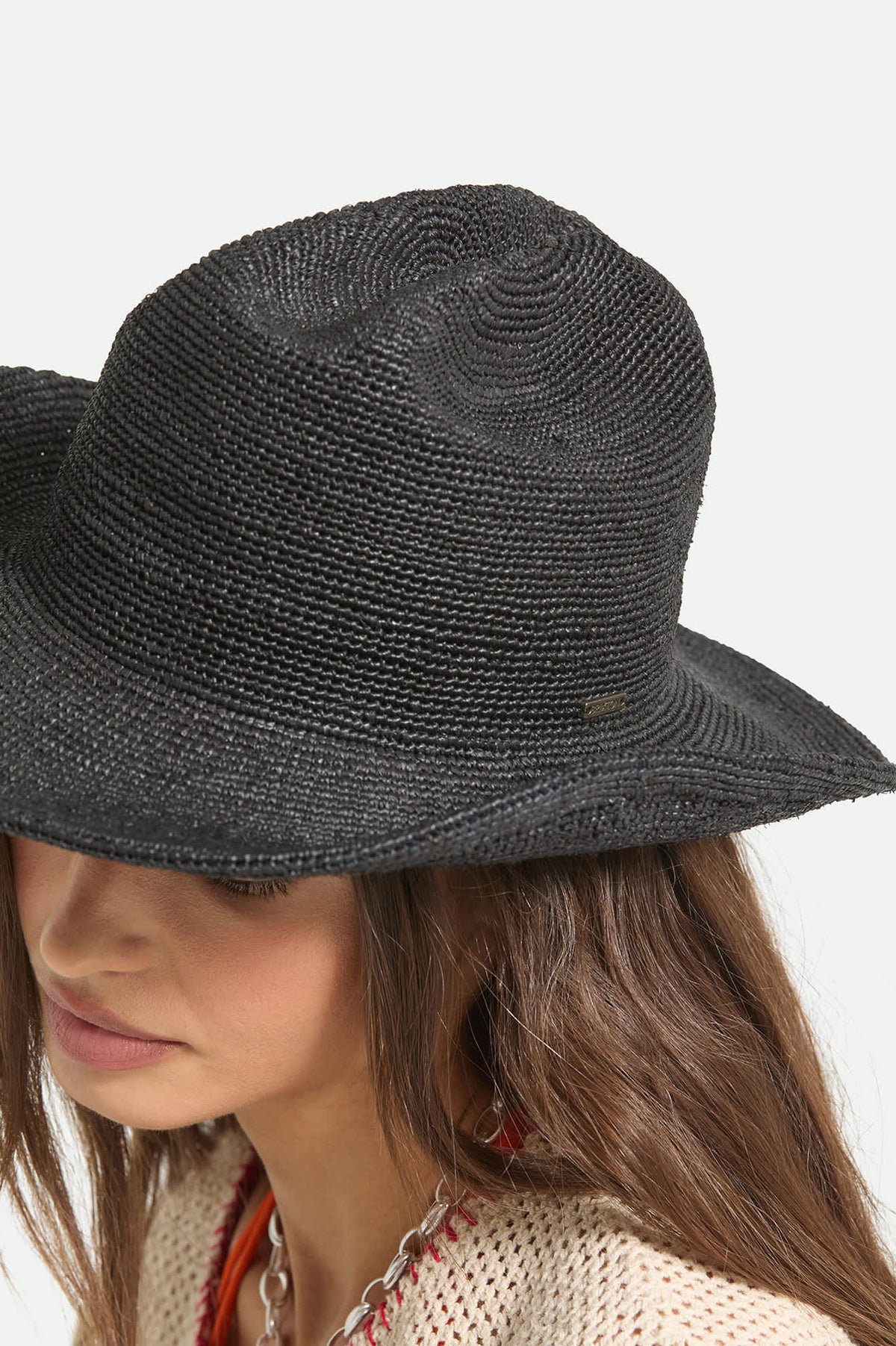 Women's Odessa Straw Packable Cowboy Hat in the color Black - Additional Fit image