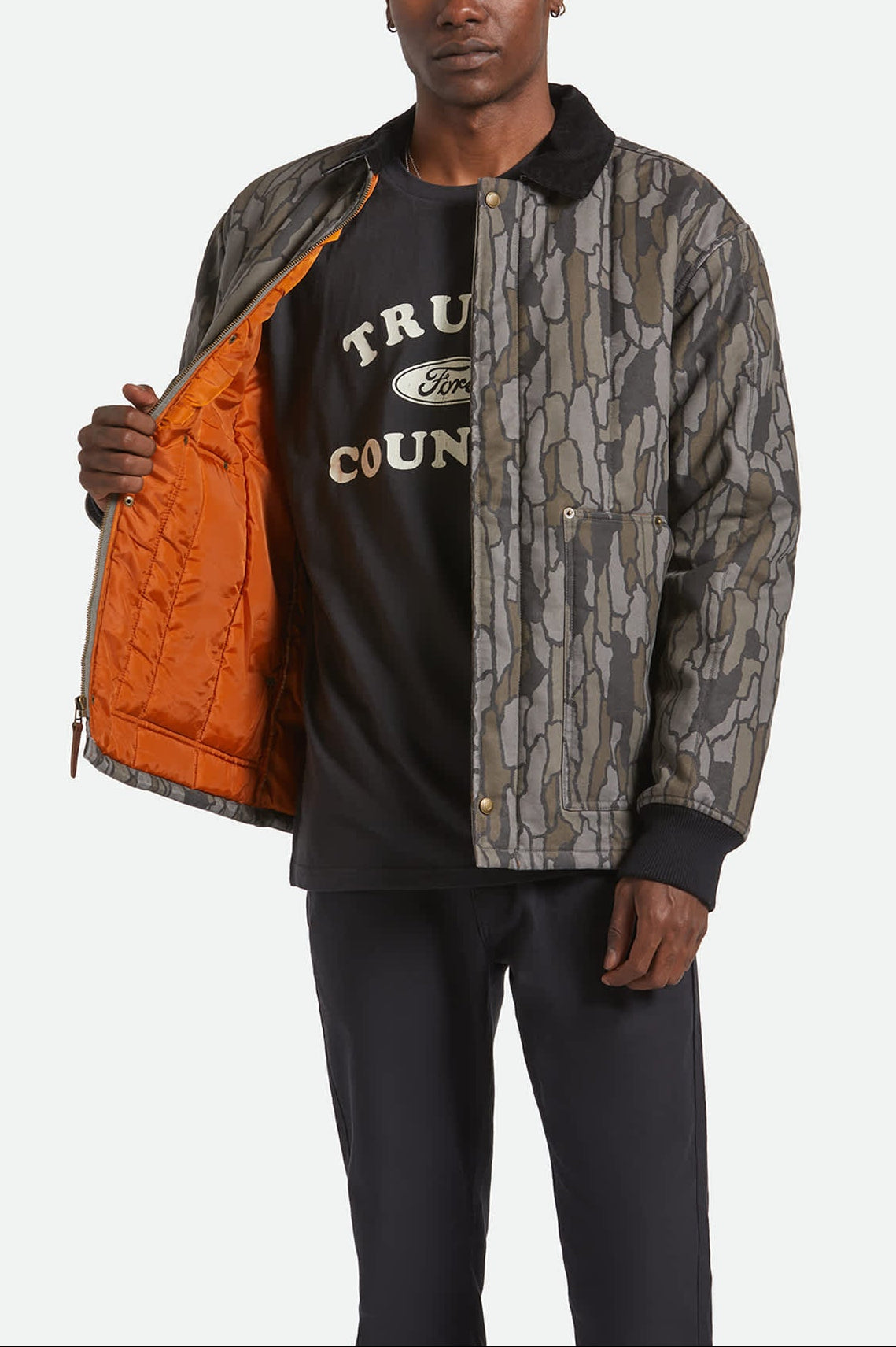 Men's Builders Ranch Jacket in the color Bark Camo - Men's Side View