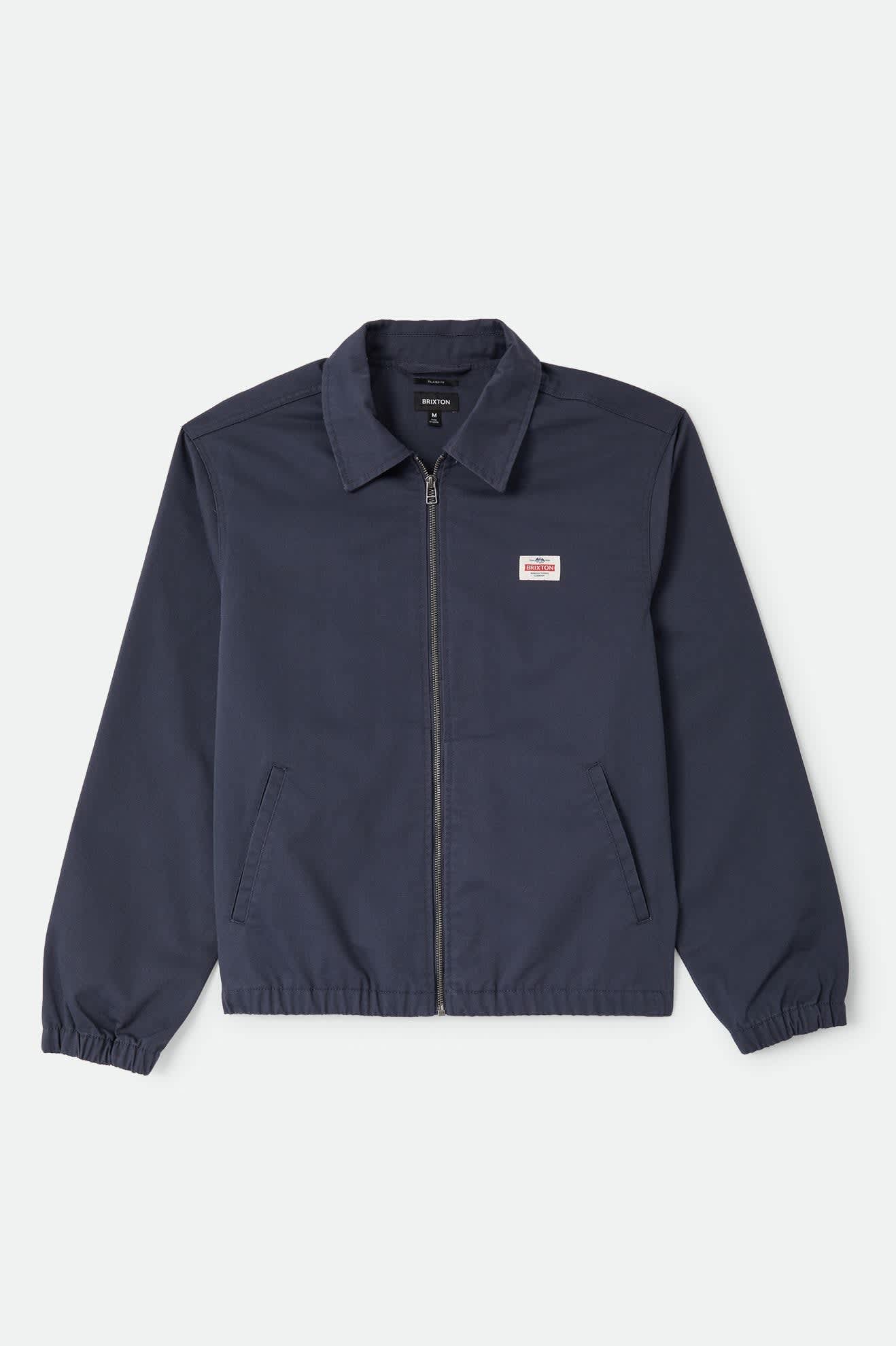 Men's Trademark Lightweight Garage Zip Jacket in the color Washed Navy - Front Product Laydown Image