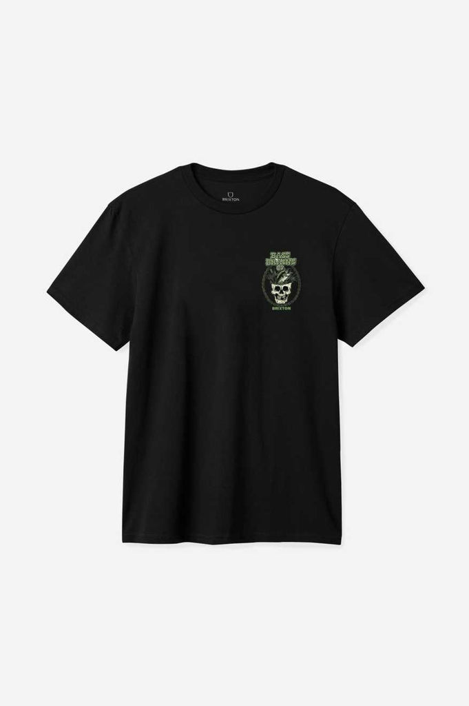 Brixton Men's Bass Brains Skull S/S Standard T-Shirt - Black | Profile