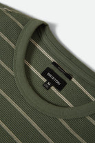 Men's Shield Pique Boxy T-Shirt in the color Dark Olive/Whitecap - Additional Laydown image