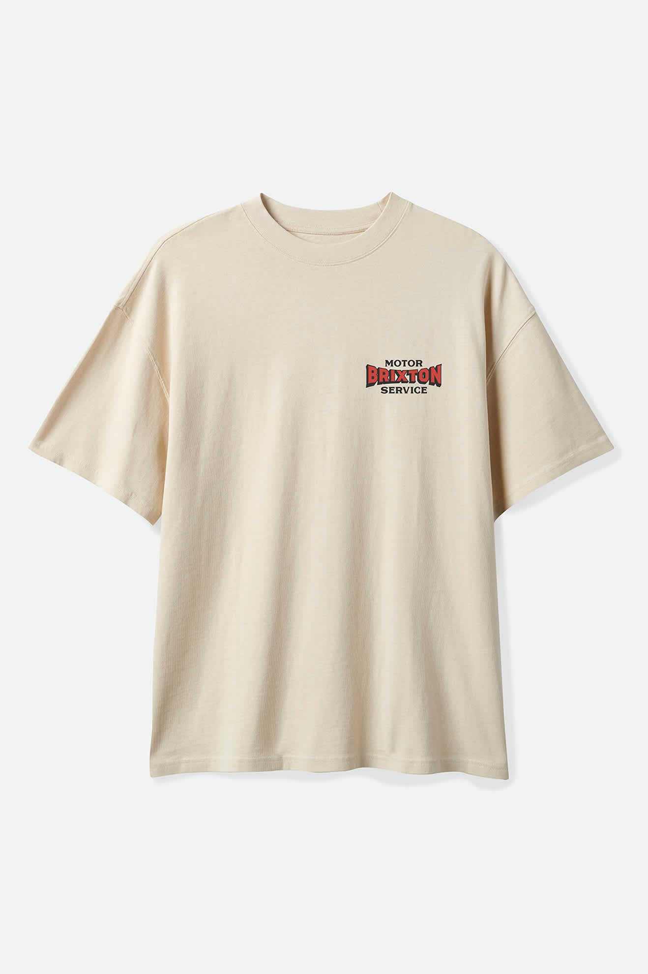 Men's Motorized Oversized T-Shirt in the color Cream - Front Product Laydown Image