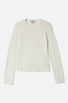 Women's Carefree Organic Garment Dye Slim L/S T-Shirt in the color Off White - Front Product View