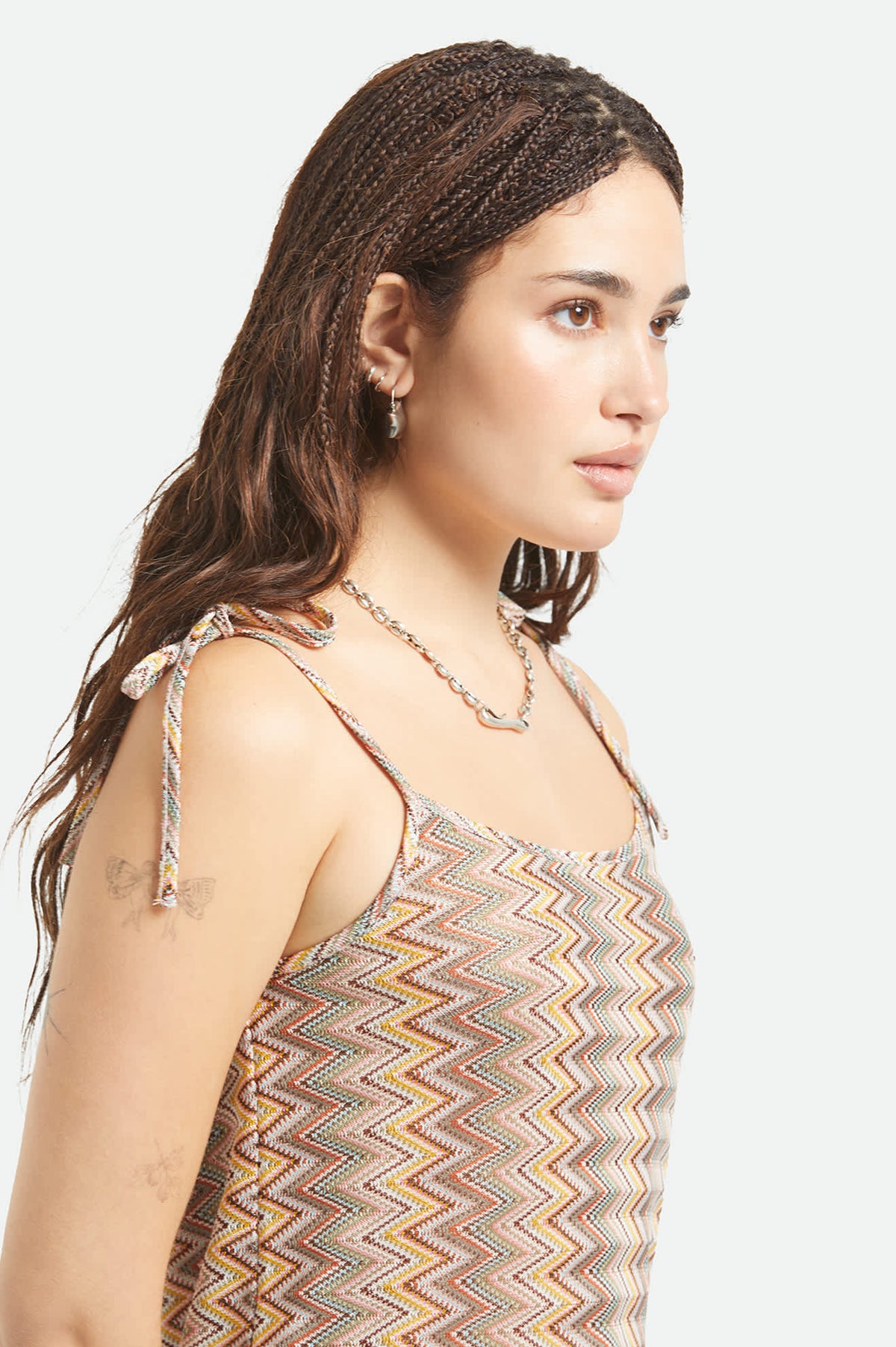 Women's The Cabana Mesh Tunic Dress in the color Multi Color Zigzag - Additional Fit image