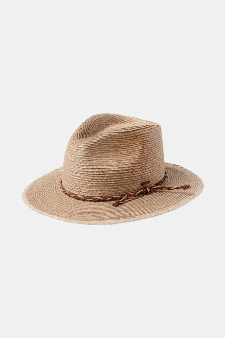 Brixton Unisex Messer Western Straw Fedora - Sand | Profile