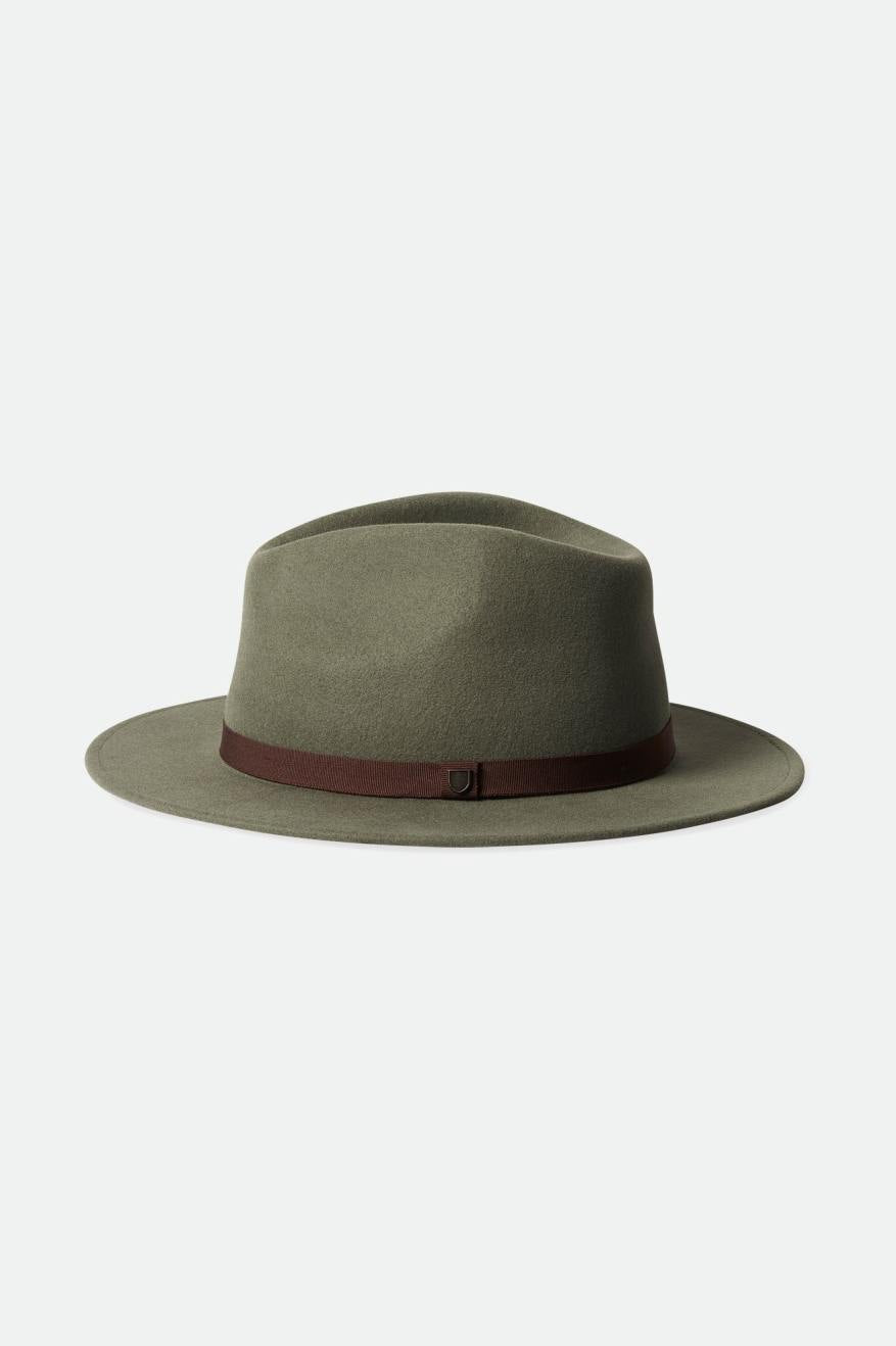 Brixton Unisex Messer Packable Fedora - Light Moss | Extra Shot