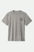 Men's Crest II S/S Standard T-Shirt in the color Heather Grey/Navy/Dark Red - Front Product View