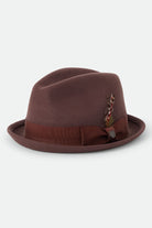 Unisex Gain Fedora in the color Chestnut - Front Product Laydown Image