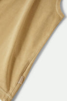 Women's Carefree Organic Garment Dyed Muscle Tank in the color Pale Khaki - Additional Laydown image