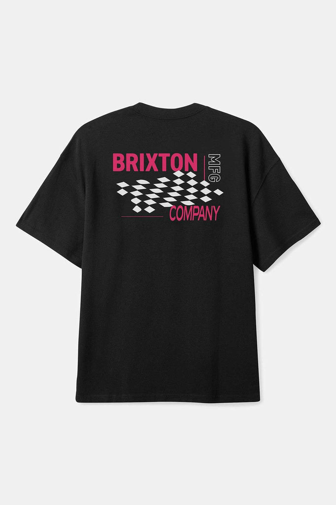 Brixton Men's Neon Finish Line S/S Standard T-Shirt - Black | Back