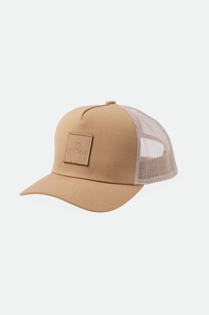 Brixton Alpha Block Netplus Trucker Hat - Sand/Sand