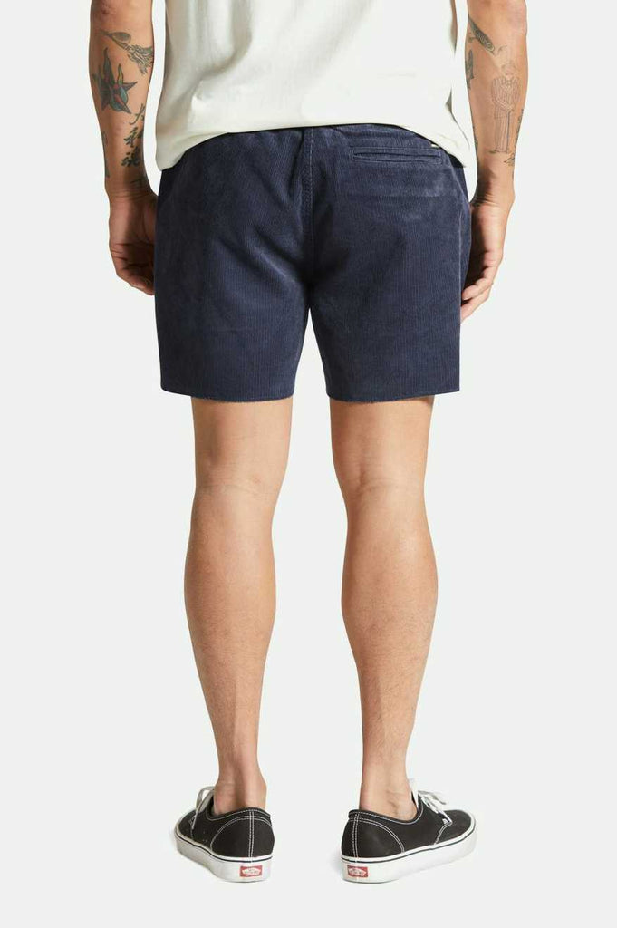 Men's Fit, Back View | Madrid II Corduroy Short 5" - Washed Navy Cord
