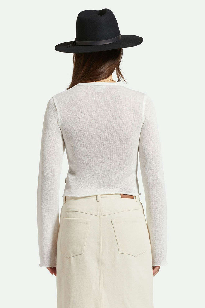 Back Fit Image | Sheer L/S Knit Top - Off White