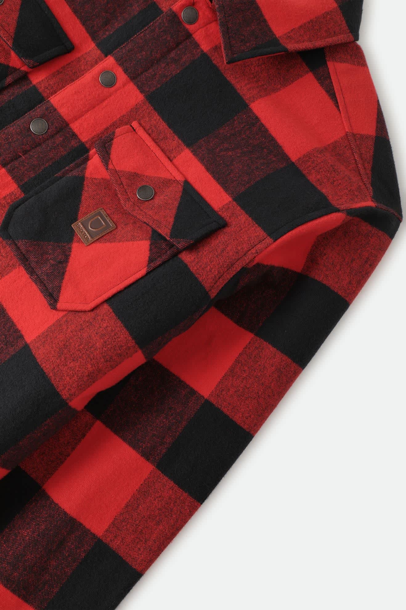 Men's Durham Lined Jacket in the color Red/Black Buffalo Plaid - Additional Laydown image