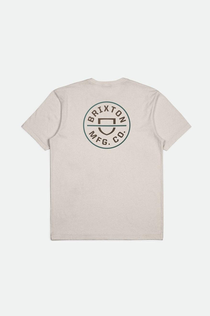 Brixton Crest II S/S Standard Tee - Cream/Dark Earth/Spruce